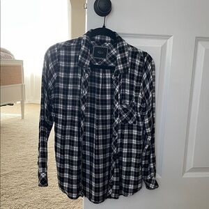 Rails Black and White Plaid Button-Down Shirt